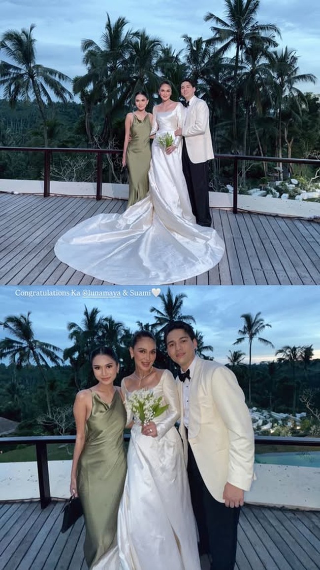 Sedangkan Azizah datang sendirian tanpa suaminya. Ia tampil cantik memakai halter gown bernuansa hijau. Foto: Instagram