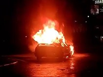 Mobil Sedan Terbakar di Lampu Merah GOR Pati, Sopir Sempat Dengar Ledakan