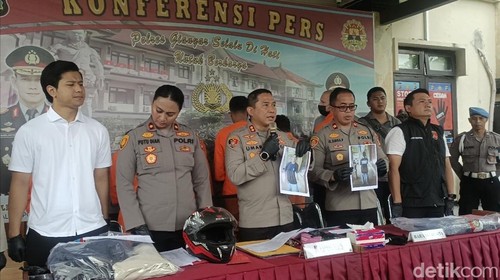 Konferensi pers kasus pengeroyokan di Mapolres Gianyar, Jumat (9/5/2025).