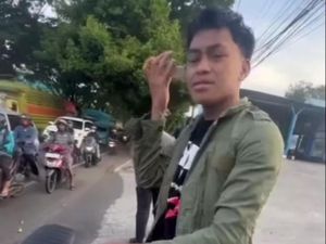 Anak Pensiunan Polisi Acungkan Jari Tengah ke Polantas di Maros Akan Ditilang