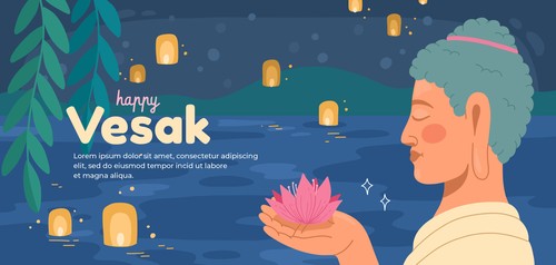 ILUSTRASI HARI RAYA WAISAK.