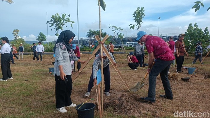 Sebanyak 28 duta besar dari berbagai negara melakukan penanaman pohon di Bukit 360 Sirkuit Mandalika, Lombok Tengah, NTB, Sabtu (10/5/2025).