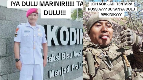 Seorang pria mengaku mantan prajurit Marinir TNI AL dan sekarang bergabung militer Rusia berperang di Ukraina viral di medsos. Ini penjelasan TNI AL. (repro TikTok @zstorm689)