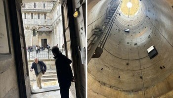 Seperti ini wujud dalamnya Menara Pisa yang miring. Foto: GoldenBlunderbuss via Bored Panda