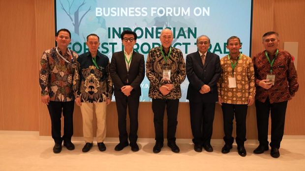 Business Forum on The Improvement of Indonesian Forest Product Exports yang berlangsung di Paviliun Indonesia, World Expo 2025 Osaka, Jumat (9/5). (Dok: Bappenas)