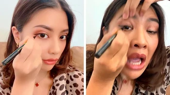 Cara pakai eyeliner di iklan vs yang sebenarnya. Foto: ViennaDoll via BoredPanda