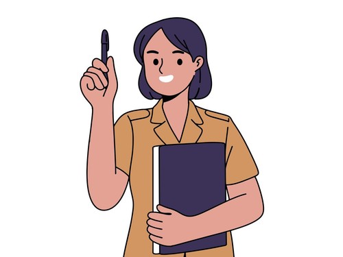 Ilustrasi guru, Ilustrasi rapor, Ilustrasi PNS. (Freepik/syarifahbrit)