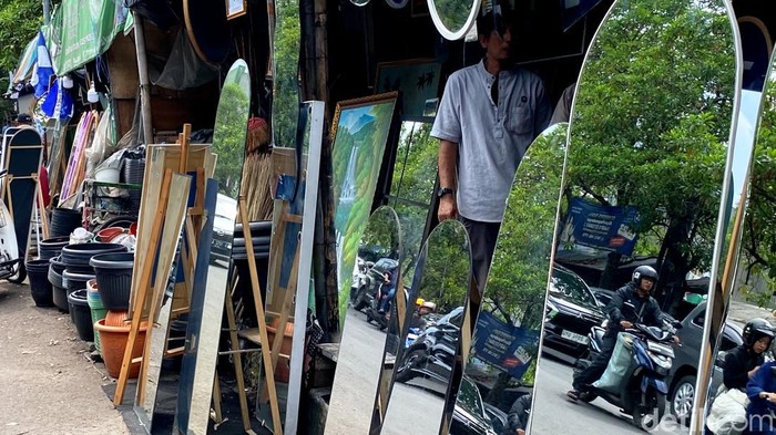 Penjual cermin estetik di Kota Bandung