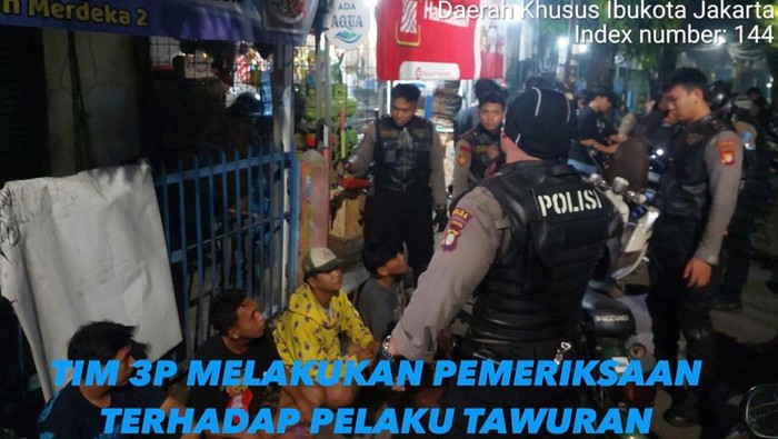 Tim Patroli Perintis Presisi (3P) Polda Metro Jaya menggagalkan aksi tawuran di dua lokasi di kawasan Jakarta Timur. (Dok istimewa).