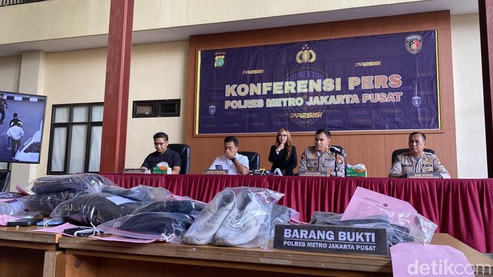 Konferensi pers di Polres Metro Jakarta Pusat (Devi/detikcom).