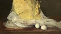 Lukisan tumpukan mentega dibuat oleh Antoine Vollon pada abad ke-19. Lukisan yang kini disimpan di The National Gallery of Art Washington D.C, Amerika Serikat, menampilkan tekstur mentega yang realis. Foto: Tiqets