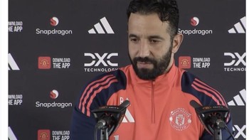 Ruben Amorim mengaku malu melihat peringkat MU di klasemen Liga Inggris. Foto: X.com