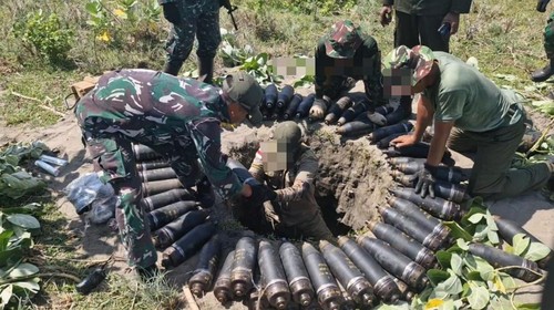 Penampakan amunisi sebelum ledakan di Garut.