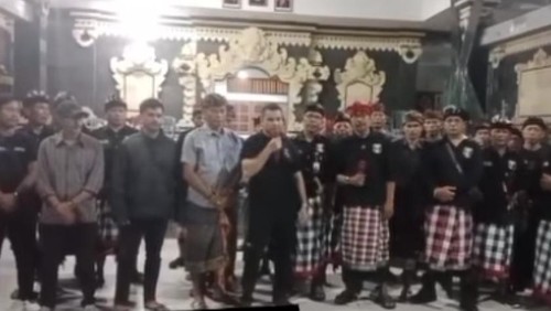 Tangkapan layar pernyataan pembubaran diri GRIB Jaya Tabanan.