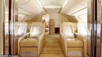 Biasanya, pesawat komersial 747 dapat mengangkut hingga 467 penumpang, namun pesawat pribadi untuk VIP ini hanya mengangkut kurang dari seperempat jumlah tersebut. Foto: AMAC Aerospace