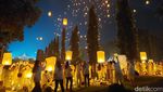 Ribuan Lampion Melayang Hiasi Langit Candi Borobudur