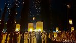 Ribuan Lampion Melayang Hiasi Langit Candi Borobudur
