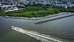 Penampakan dari Udara Tanggul Laut di Ancol, Rampung 2030
