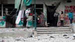 Sekolah Pengungsian di Gaza Hancur Dihantam Serangan Israel