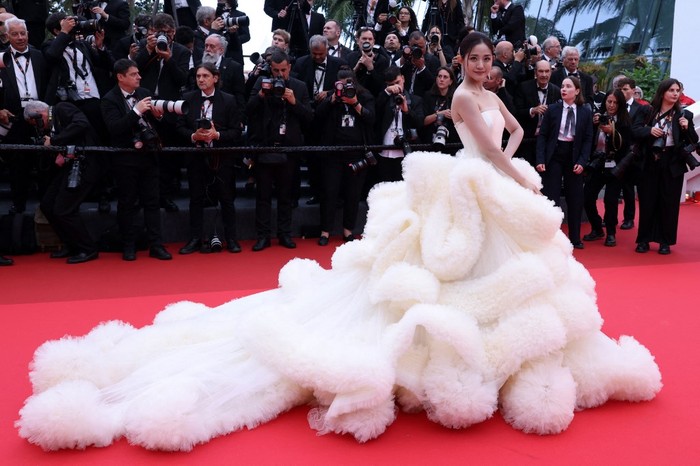 Chinese influencer and actress Wan Qianhui arrives for the Opening Ceremony and the screening of the film 