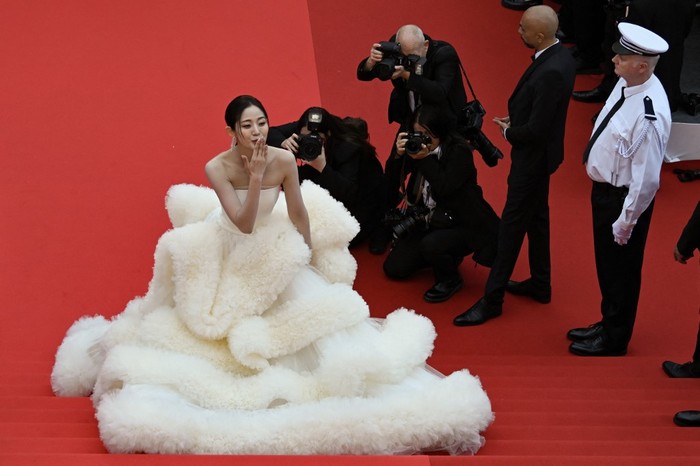 Chinese influencer and actress Wan Qianhui arrives for the Opening Ceremony and the screening of the film 