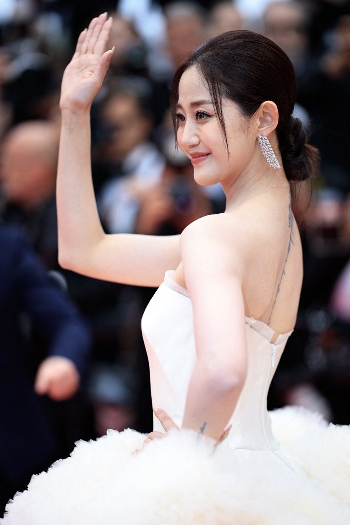 Chinese influencer and actress Wan Qianhui arrives for the Opening Ceremony and the screening of the film 