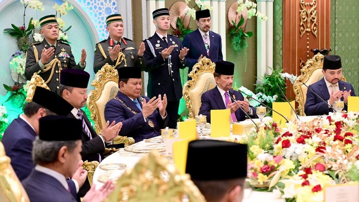 Momen makan siang Prabowo dan Sultan Hassanal Bolkiah