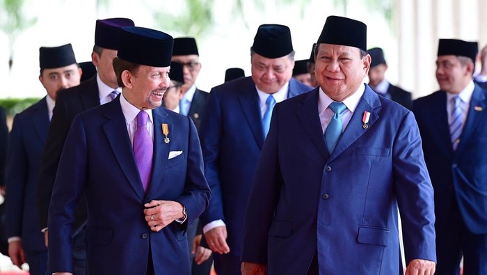 Prabowo bertemu Sultan Brunei Hassanal Bolkiah di Istana Nurul Iman.