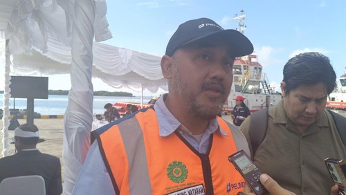 GM Pelabuhan Benoa, Anak Agung Gede Agung Mataram, saat ditemui di Pelabuhan Benoa, Denpasar, Kamis (15/5/2025). (Karsiani Putri/detikBali)