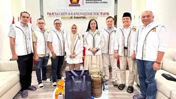 Keterangan foto: Bupati Labuhanbatu Maya Hasmita mendatangi Kantor DPD Gerindra Sumut (Instagram @gerindrasumut)