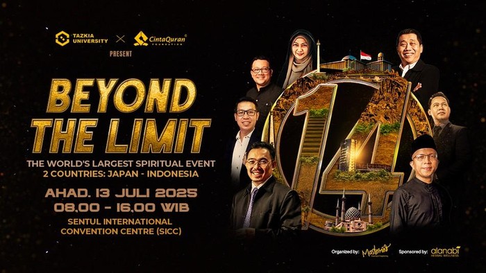 Poster Promo Amazing Muharram 14 Beyond The Limit Minggu, 13 Juli 2025 di Sentul International Convention Center (SICC) pukul 08.00–16.00 WIB