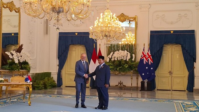 Presiden Prabowo Subianto menerima kunjungan Perdana Menteri (PM) Australia Anthony Albanese di Istana Merdeka,