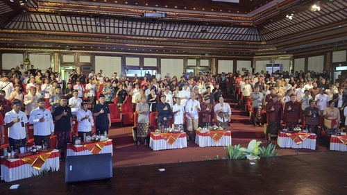 Sosialisasi dan Skema Pemasangan PLTS Atap di gedung Ksirarnawa, Art Centre, Denpasar, Kamis (15/5/2025). (Fabiola Dianira/detikBali)