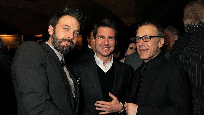 465738579 LONDON, ENGLAND - FEBRUARY 09: (L to R) Ben Affleck, Tom Cruise and Christoph Waltz attend the Charles Finch and Chanel Pre-BAFTA cocktail party and dinner at Annabels on February 8, 2013 in London, England. (Photo by Dave M. Benett/Getty Images)