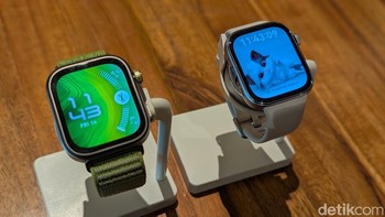 Keduanya sama-sama menggunakan layar AMOLED berukuran 1,82 inch, tapi Watch Fit 4 Pro memiliki layar yang lebih cerah. Foto: Virgina Maulita Putri/detikINET