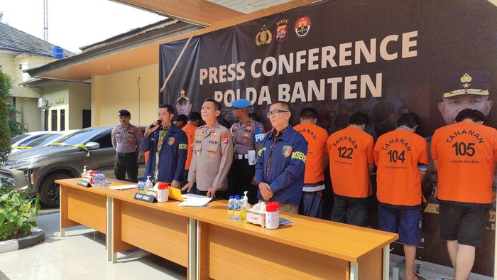 Komplotan pelaku penadah dan penjual hasil penggelapan dari leasing ditangkap Polda Banten (Bahtiar/detikcom)