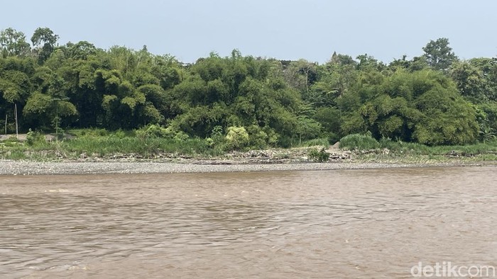 Kondisi Sungai Progo yang masuk wilayah Lendah, Kulon Progo, Jumat (16/5/2025). Di lokasi ini disebut sempat ada penampakan buaya.