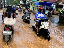 Sungai Cijagra Meluap, Jalan Majalaya-Cicalengka Terendam Banjir