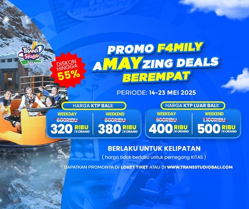 Poster promo Mei 2025 di Trans Studio Theme Park Bali. (Dok. Trans Studio Theme Park Bali)