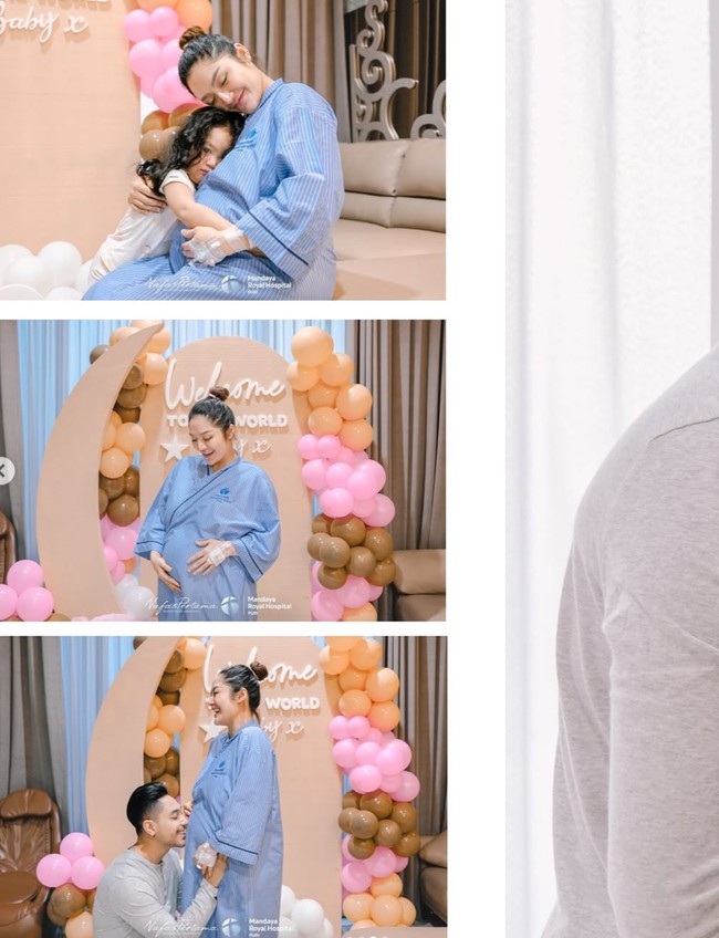 Menyambut kehadiran putri keduanya, Siti dan Krisjiana tampak mendekorasi kamar rumah sakit dengan balon-balon yang didominasi warna pink dan coklat. Terdapat juga tulisan “Welcome to The World Baby X”. Foto: Instagram/@sitibadriahh