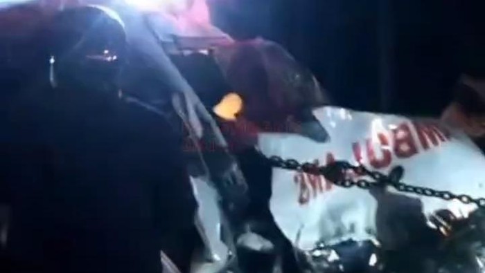Ambulans terlibat kecelakaan di jalantim Banyuasin