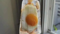 Iseng buat popsicle, orang ini tidak pakai buah-buahan atau sirup. Melainkan pakai telur ceplok. Foto: Boredpanda