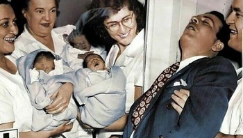 Ayah Pingsan Saat Bertemu Bayi Kembar Tiganya Untuk Pertama Kalinya, 1946 Foto: Boredpanda