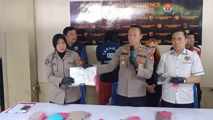 Konferensi pers kasus penjual es teh edarkan sabu (dok Antara)