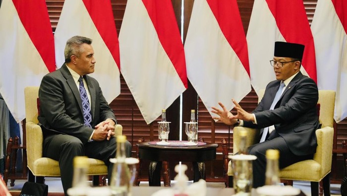 Menteri Luar Negeri RI, Sugiono menerima courtesy call (kunjungan kehormatan) Duta Besar Selandia Baru yang baru, Phillip Taula (dok istimewa)