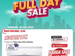 AC Split 1 PK Transmart Full Day Sale Diskon Sampai Rp 1 Jutaan