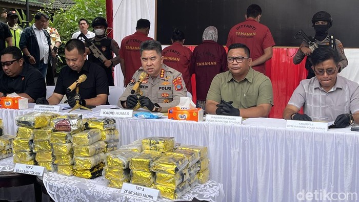 Konferensi pers Ditresnarkoba Polda Sumut. (Foto: Kartika Sari).