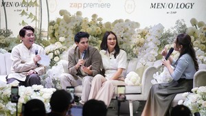Luna Maya dan Maxime Bouttier mengaku masih beradaptasi, meski menyebut sudah saling mengenal satu sama lain. Foto: TS Media