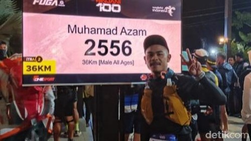 Muhamad Azam, salah satu peserta lokal ajang Rinjani 100, Sabtu (17/5/2025),