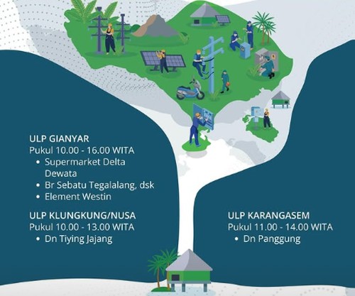 Jadwal pemadaman listrik bergilir di sejumlah wilayah Bali, Senin (19/5/2025). (IG @plndistribusibali)